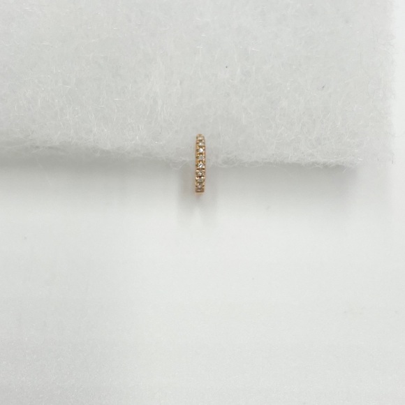 Real Diamond 14k Rose Gold Huggie Cuff Earring - Picture 7 of 12